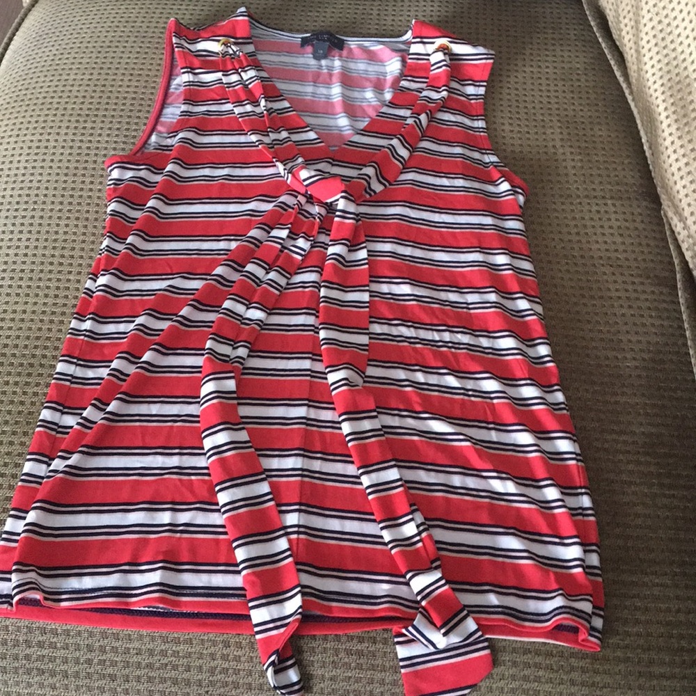 The limited extra small blouse red/white